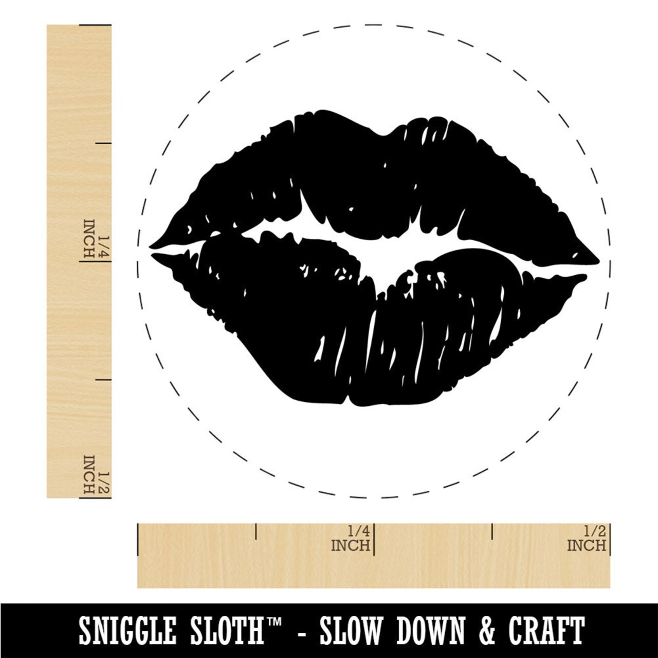 Realistic Juicy Lips Kiss Smooch Rubber Stamp for Stamping Crafting Planners